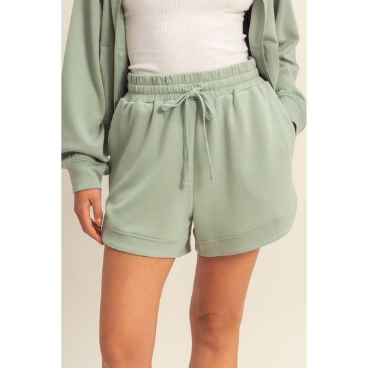 Sage Double Knit Sweat Shorts