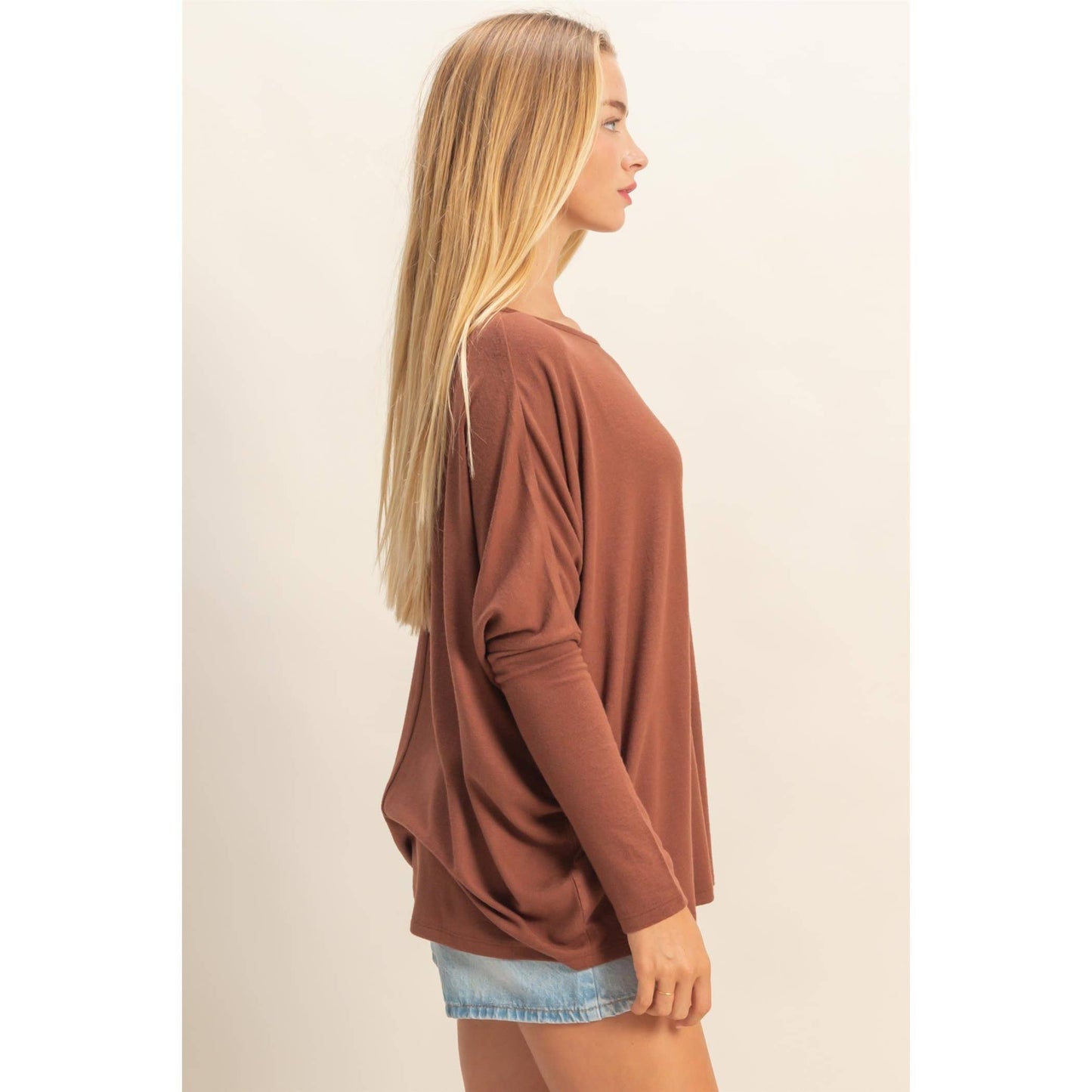 Chestnut Relaxed Dolman Sleeve Top