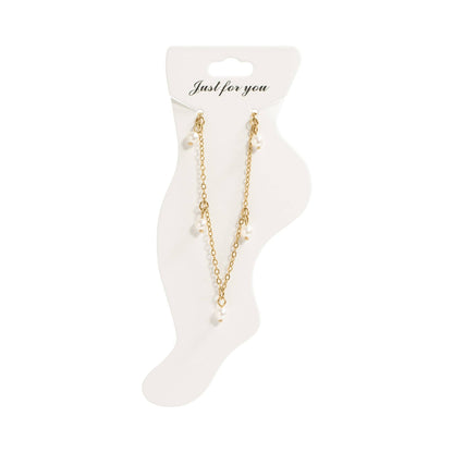 Gold + Pearl Anklet