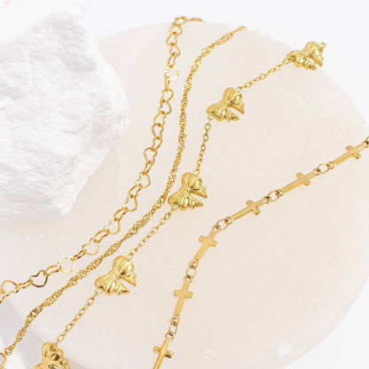 Gold Cross Chain Bracelet