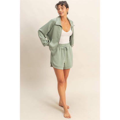 Sage Double Knit Sweat Shorts