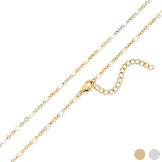 Gold + White Confetti Chain Necklace