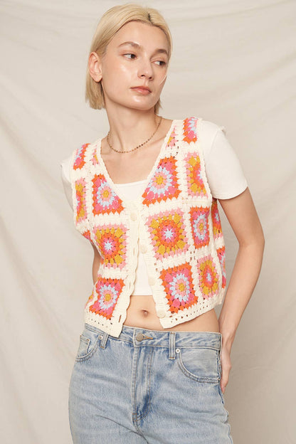 Technicolor Knit Vest