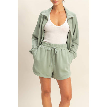 Sage Double Knit Sweat Shorts