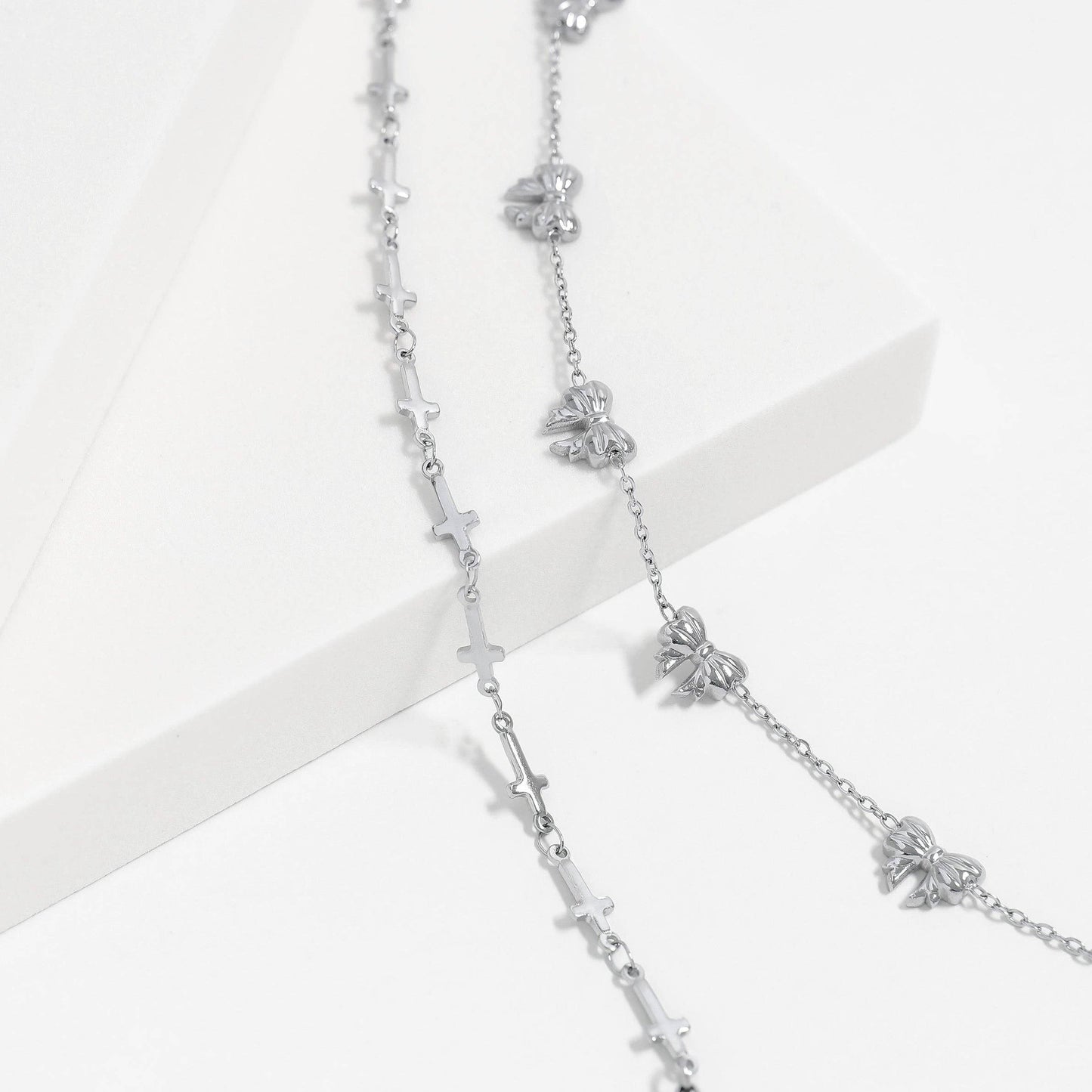 Silver Cross Chain Bracelet