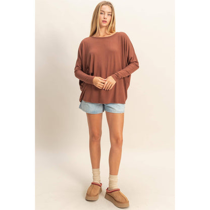 Chestnut Relaxed Dolman Sleeve Top