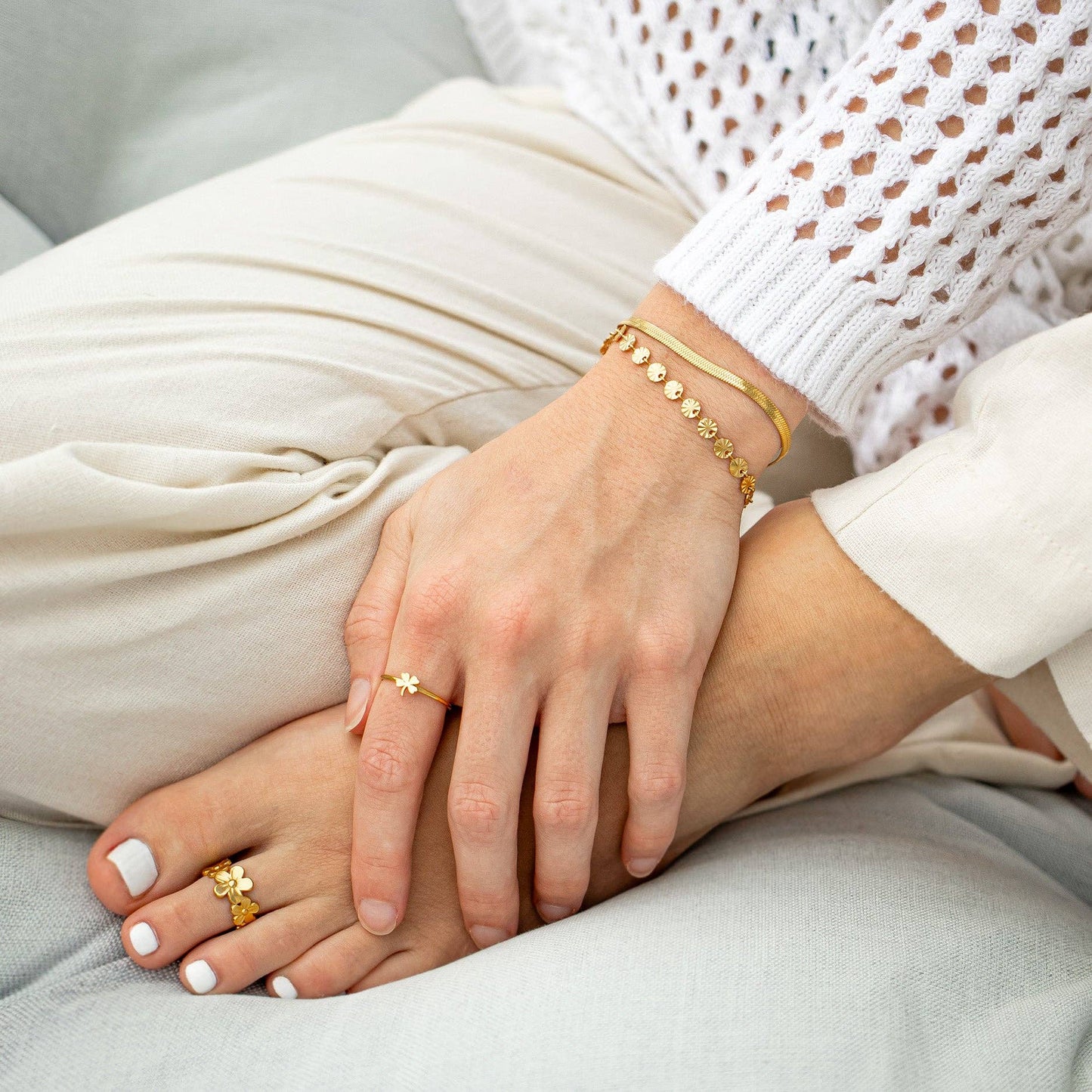 Sunburst Chain Bracelet - Gold