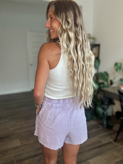 Lilac Drawstring Shorts