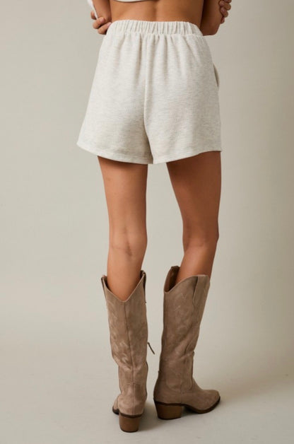 Pleated Soft Knit Shorts