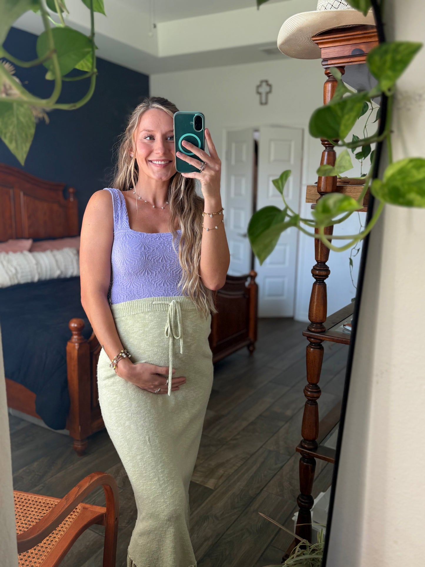 Knit Seamless Jacquard Tank - Lilac