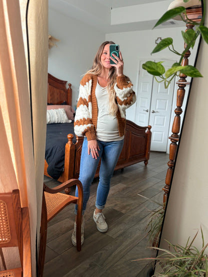 Oversized Scallop Knit Cardigan