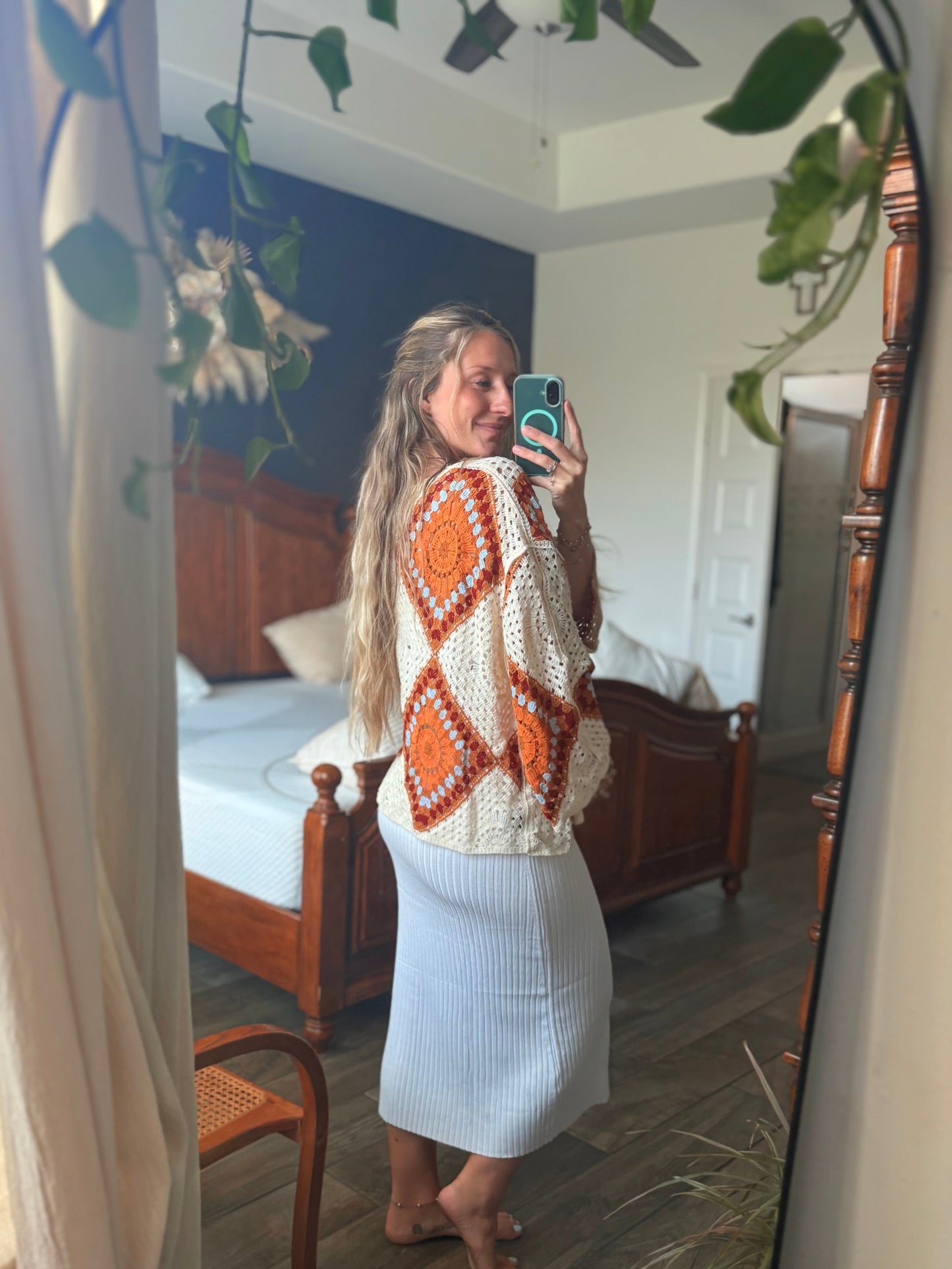 Sunset Crochet Open Cardigan Top