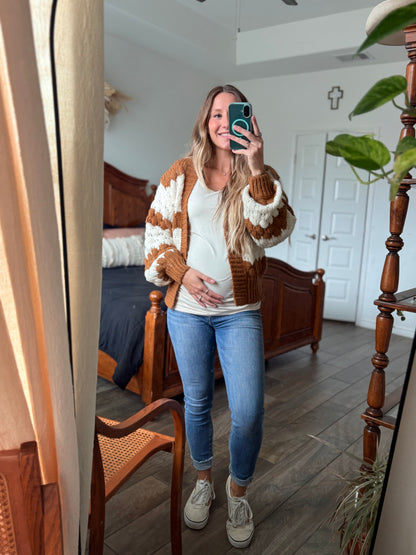 Oversized Scallop Knit Cardigan