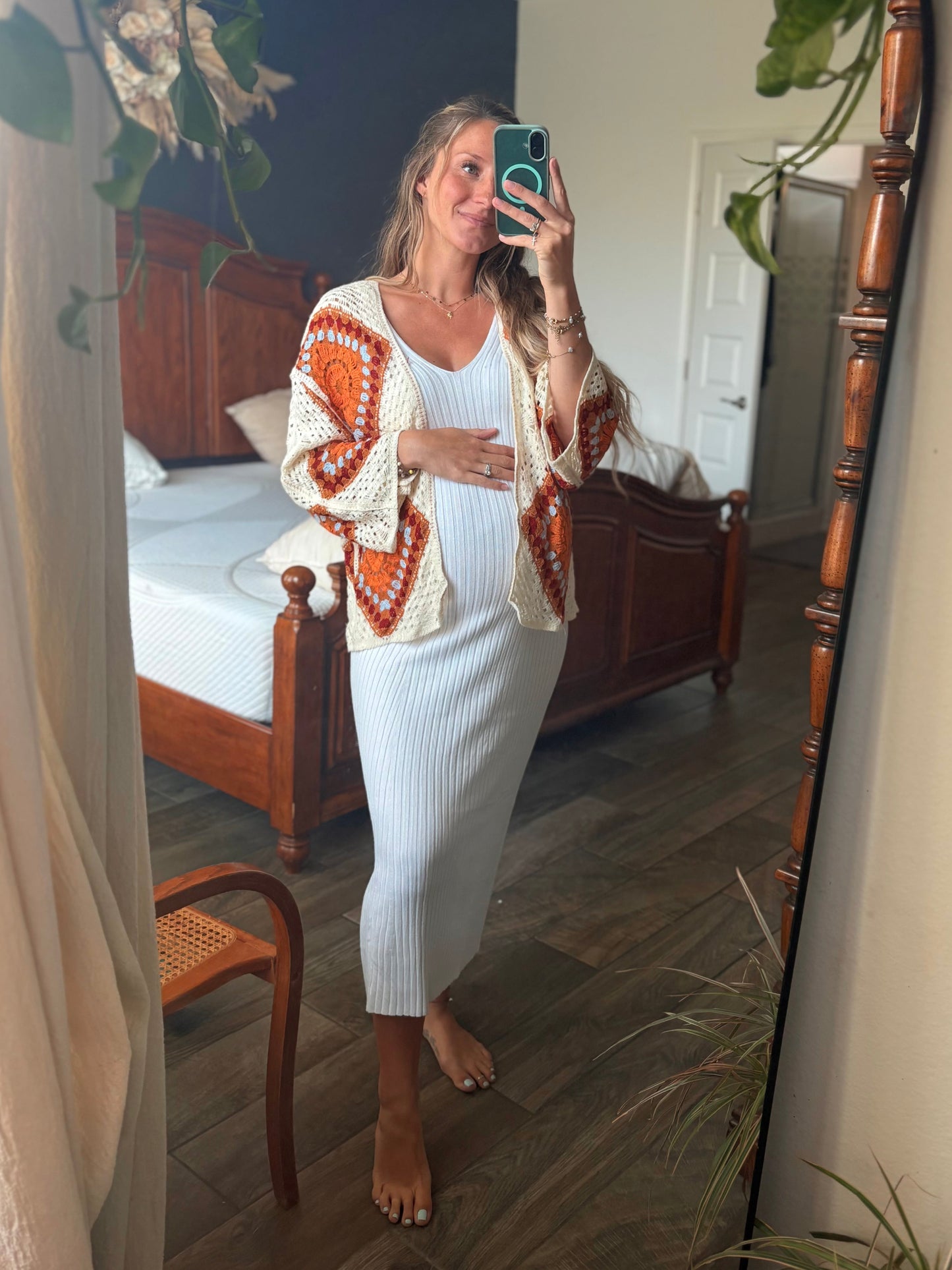 Sunset Crochet Open Cardigan Top