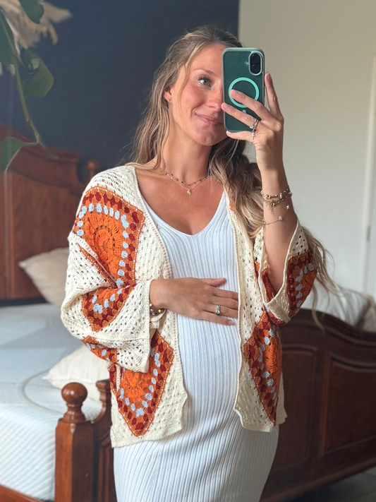 Sunset Crochet Open Cardigan Top