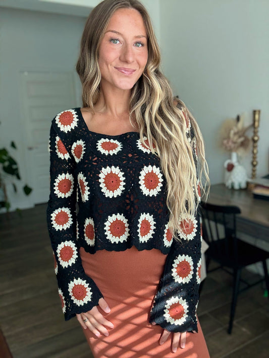 Sunflower Crochet Top