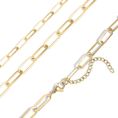 Gold Dainty Paperclip Chain Necklace