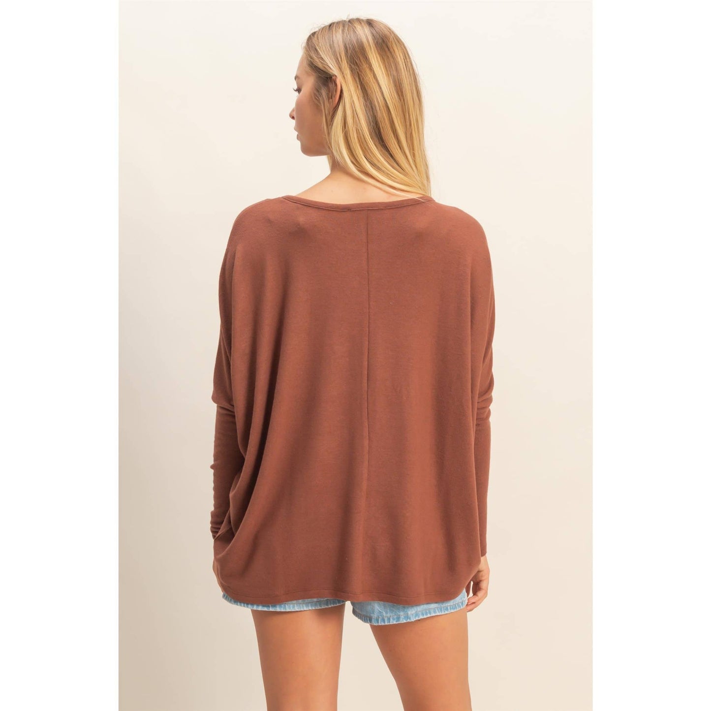 Chestnut Relaxed Dolman Sleeve Top