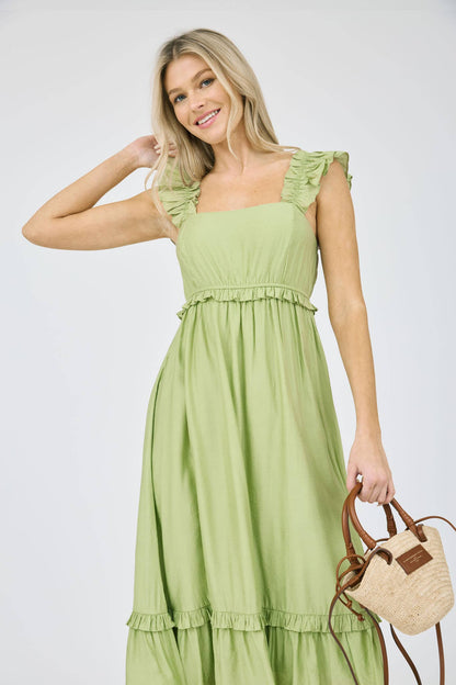 Kiwi Ruffle Midi