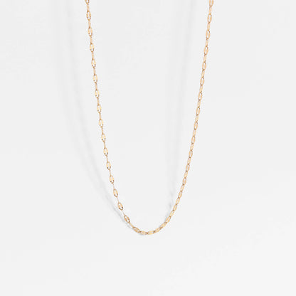 Stainless Steel Lip Chain Necklace: Gold / 16"