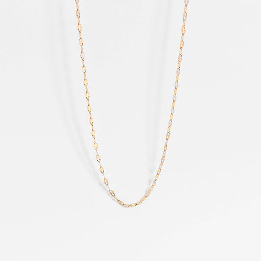 Stainless Steel Lip Chain Necklace: Gold / 16"