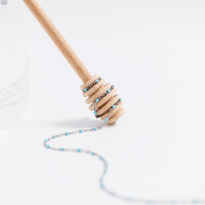 Stainless Steel Turquoise Chain Necklace