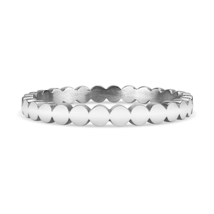 Flat Circle Stacking Ring - Silver