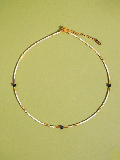 Bohemian Beaded Stack Necklace - Light Blue