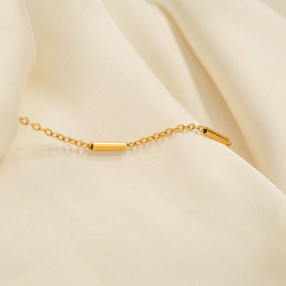Gold Satellite Bar Chain Necklace