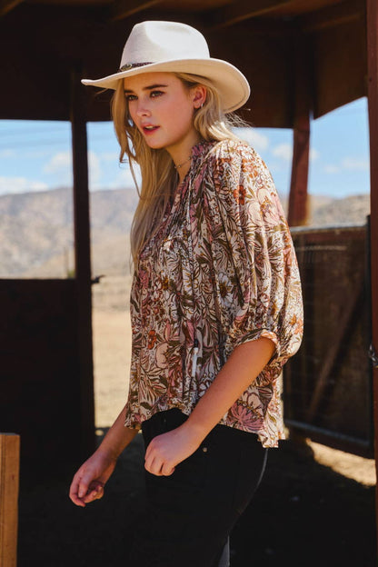 Bohemian Floral Blouse