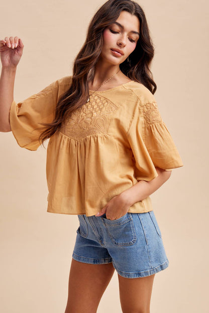Honey Flutter Sleeve Blouse