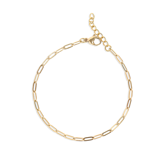 Gold Dainty  Paperclip Chain Bracelet