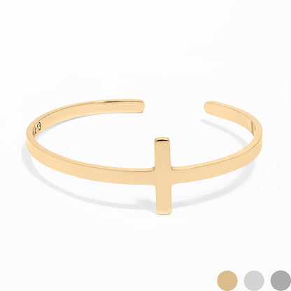 Gold Cross Cuff Bracelet