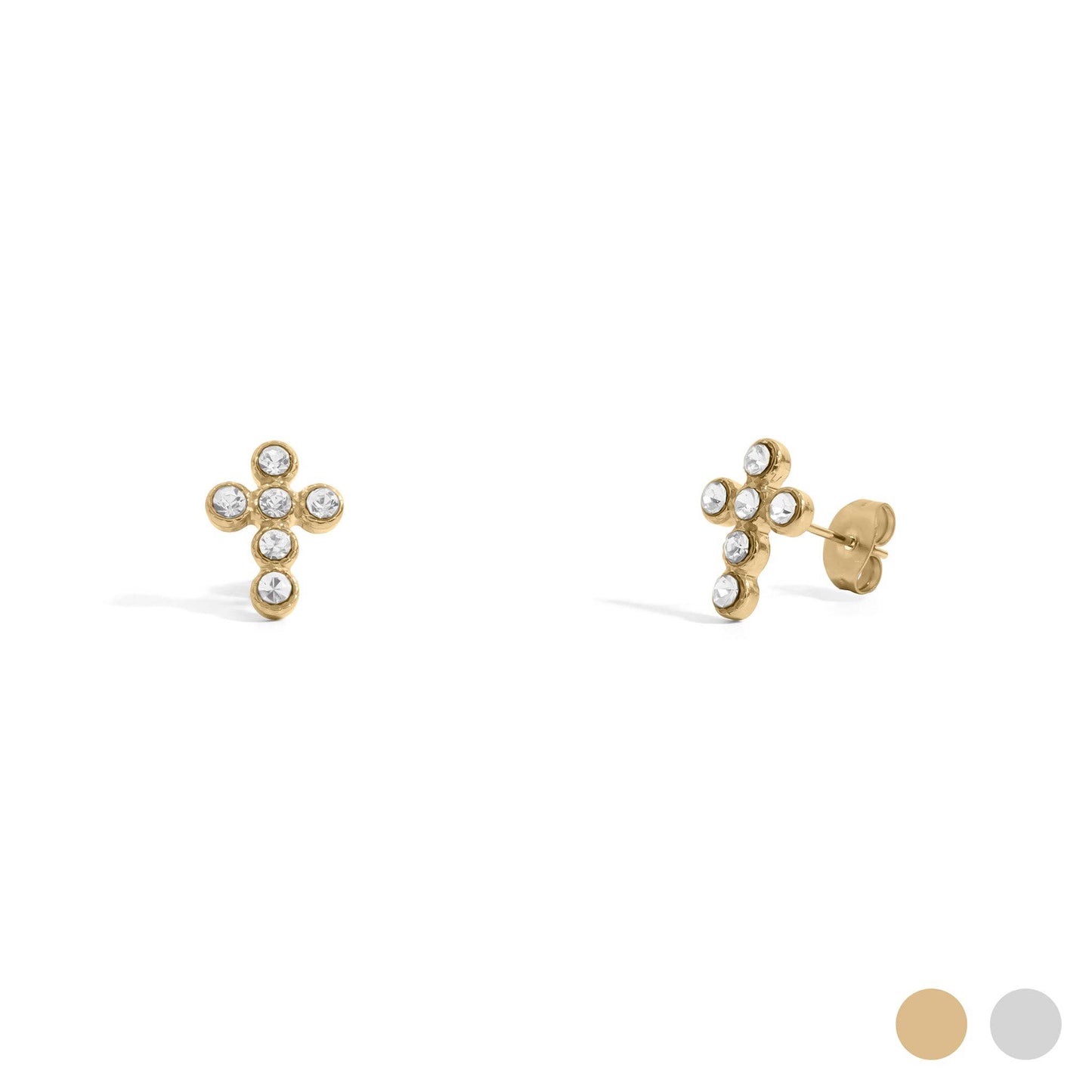 Gold Cross Earrings