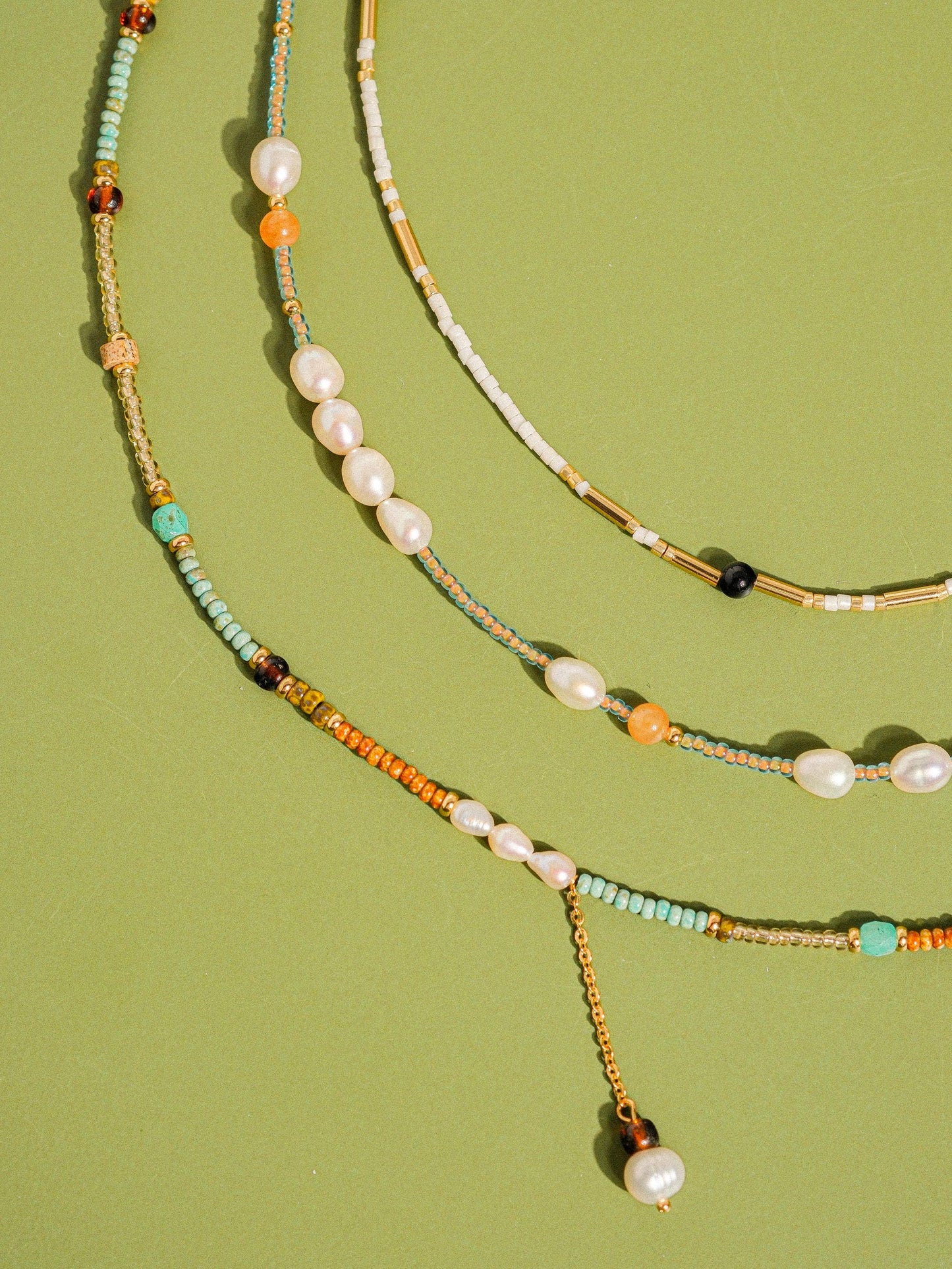 Bohemian Beaded Stack Necklace - Turquoise