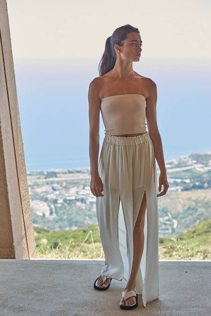 Seamless Ribbed Tube Top - Pink Nude