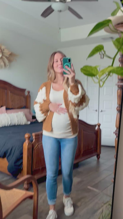 Oversized Scallop Knit Cardigan